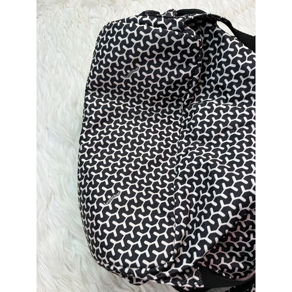 LeSportsac‎ Voyager Backpack Peppercorn Black White Geometric Travel Minimalist - Picture 6 of 15